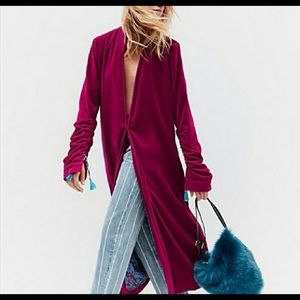 Free People Kimono Velvet Coat